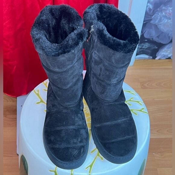 Aquatalia Alcee Quilted Suede Snow Boots/ size 5 - Picture 4 of 9